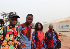 Miche, Terese and their children about to go back to their home country, the DRC.